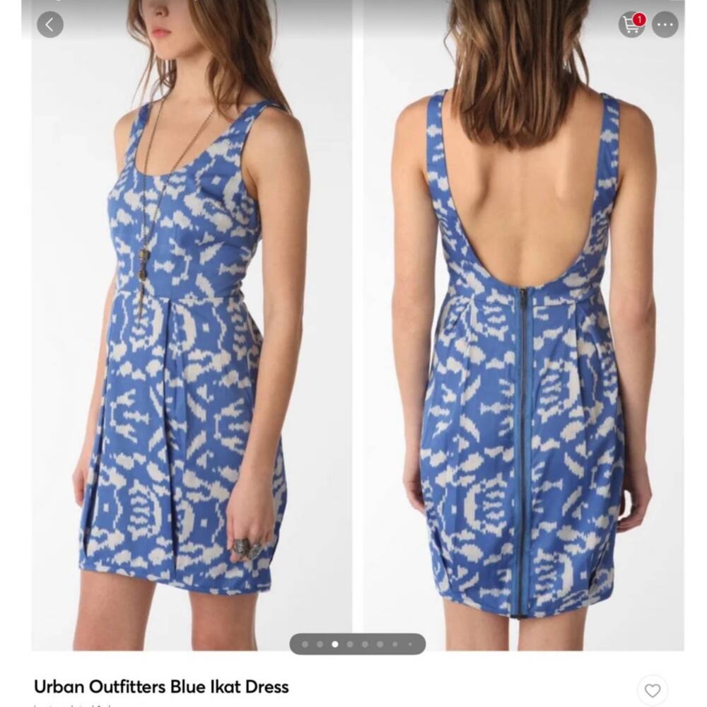 Urban Outfitters Silence + Noise Ikat Blue Dress Sz 8